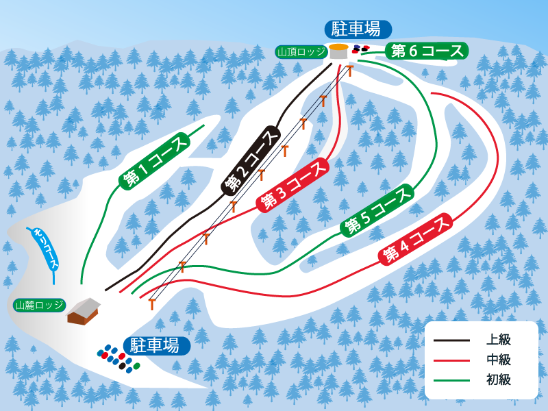 網走レークビュースキー場　コース図